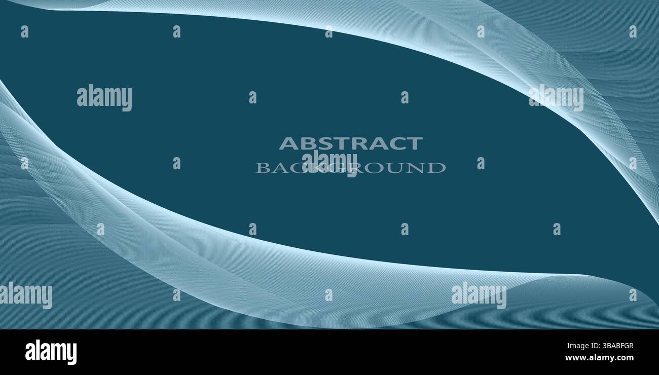Dark Blue Abstract Background with Curved Wave Lines Stock Vector