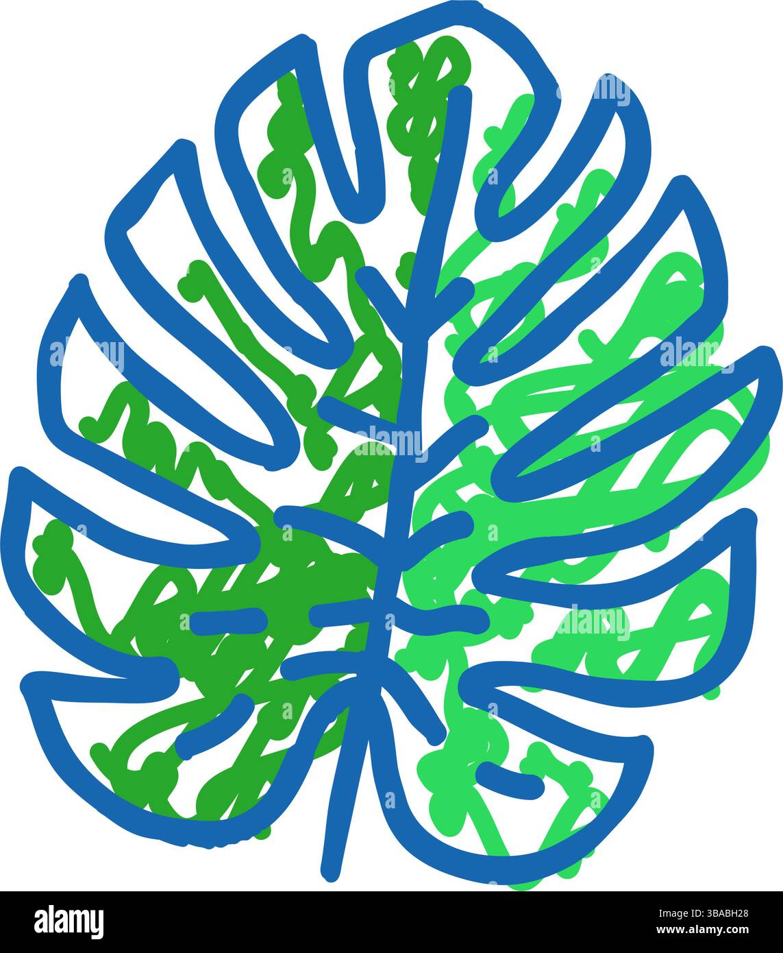 monstera tropical leaf icon doodle illustration Stock Vector Image ...