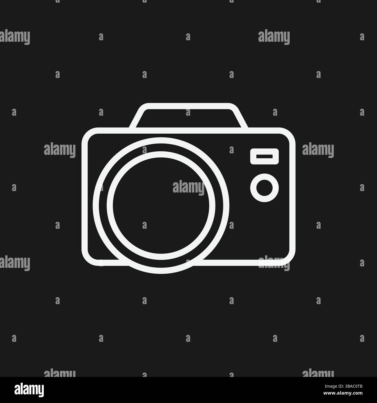 Camera on Black Background Photography, Image, and Capture Symbol Stock Vector