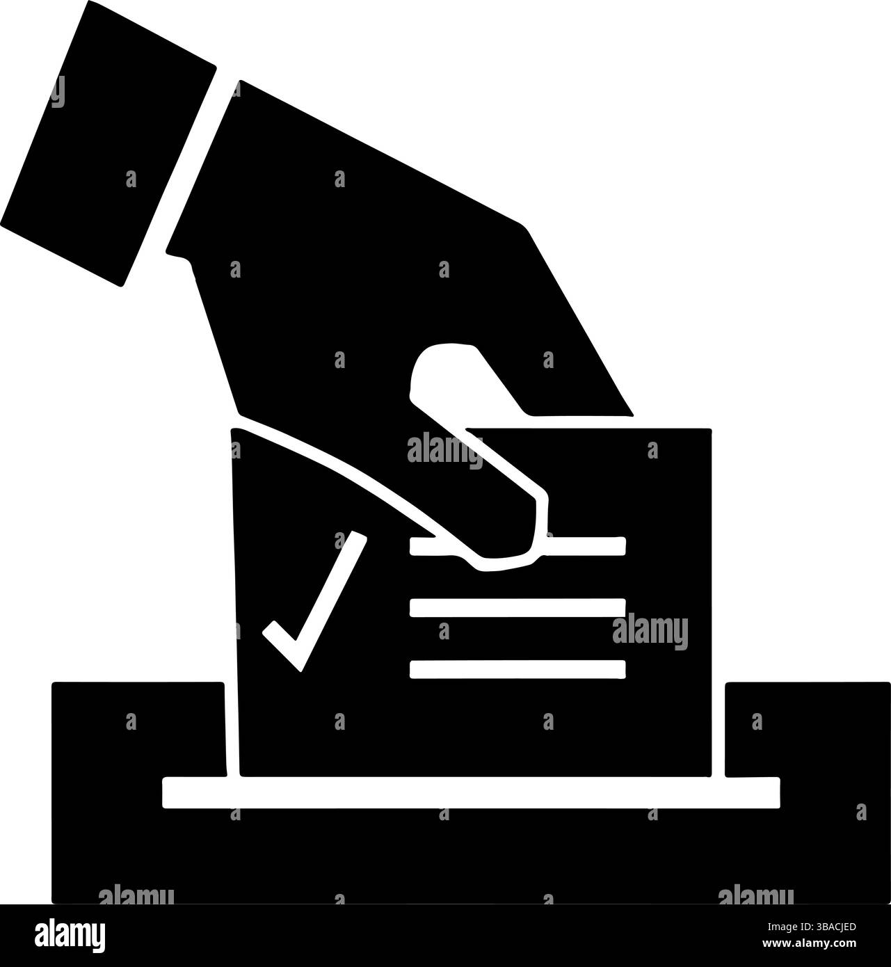 Vector ballot icon for voting and elections Stock Vector