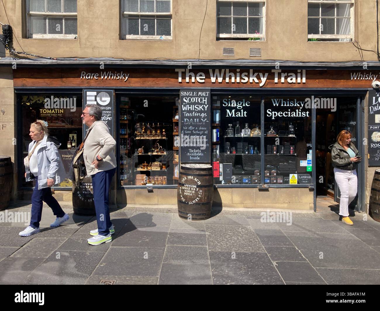 The Whisky Trail, Royal Mile, Edinburgh Scotland - Smartphone Captured Stock Image