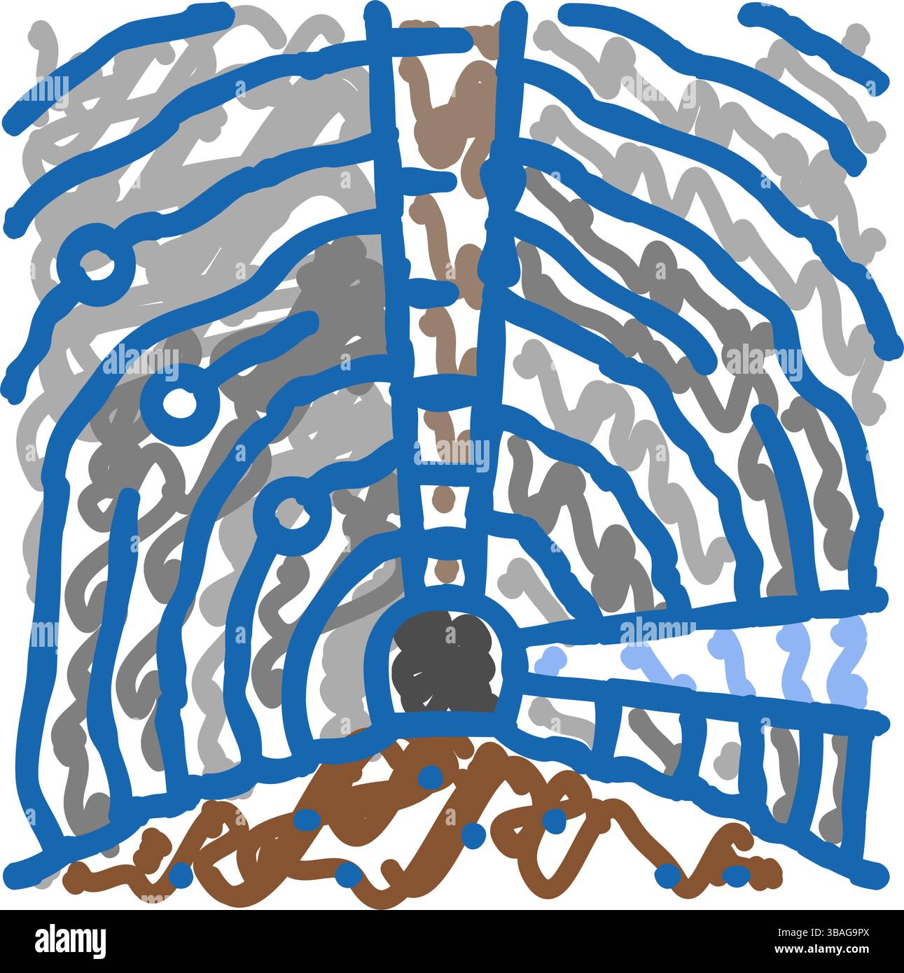 underground mining copper production icon doodle illustration Stock ...