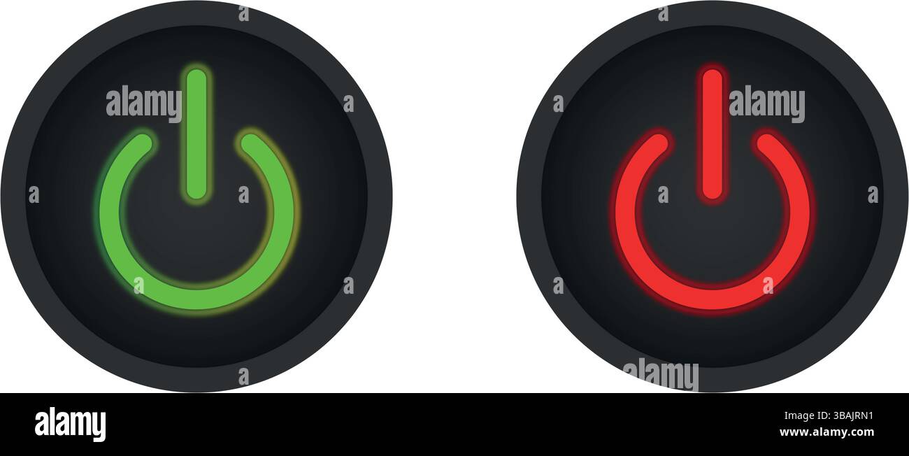 Vector illustration of Power button icon vector Stock Vector