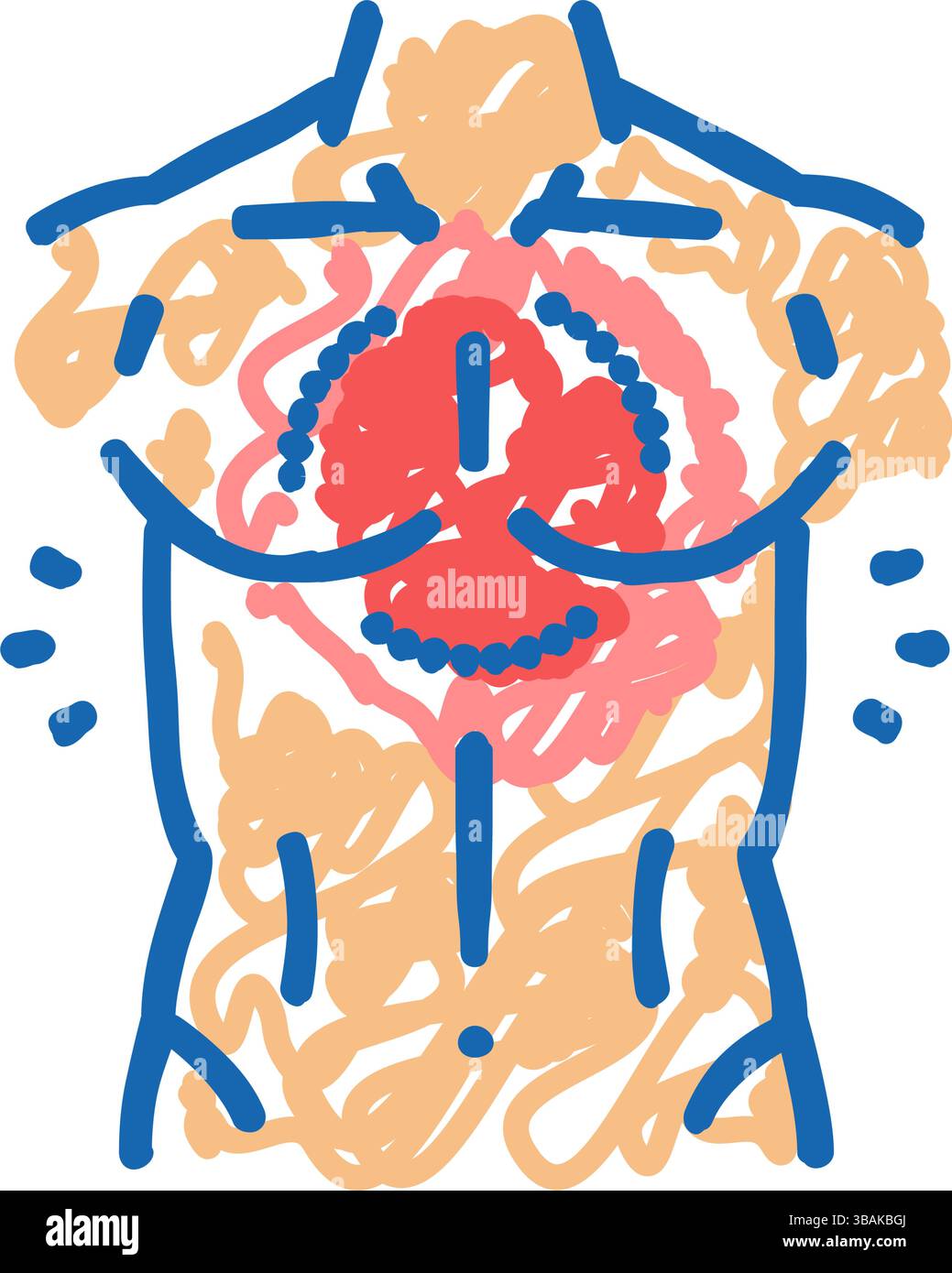 chest pain body ache icon doodle illustration Stock Vector Image & Art ...