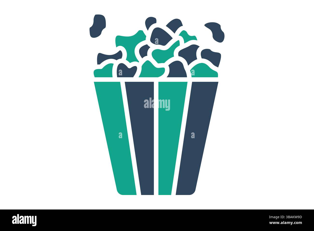 Popcorn icon. solid icon style. icon related to snacks. catering elements vector illustration Stock Vector