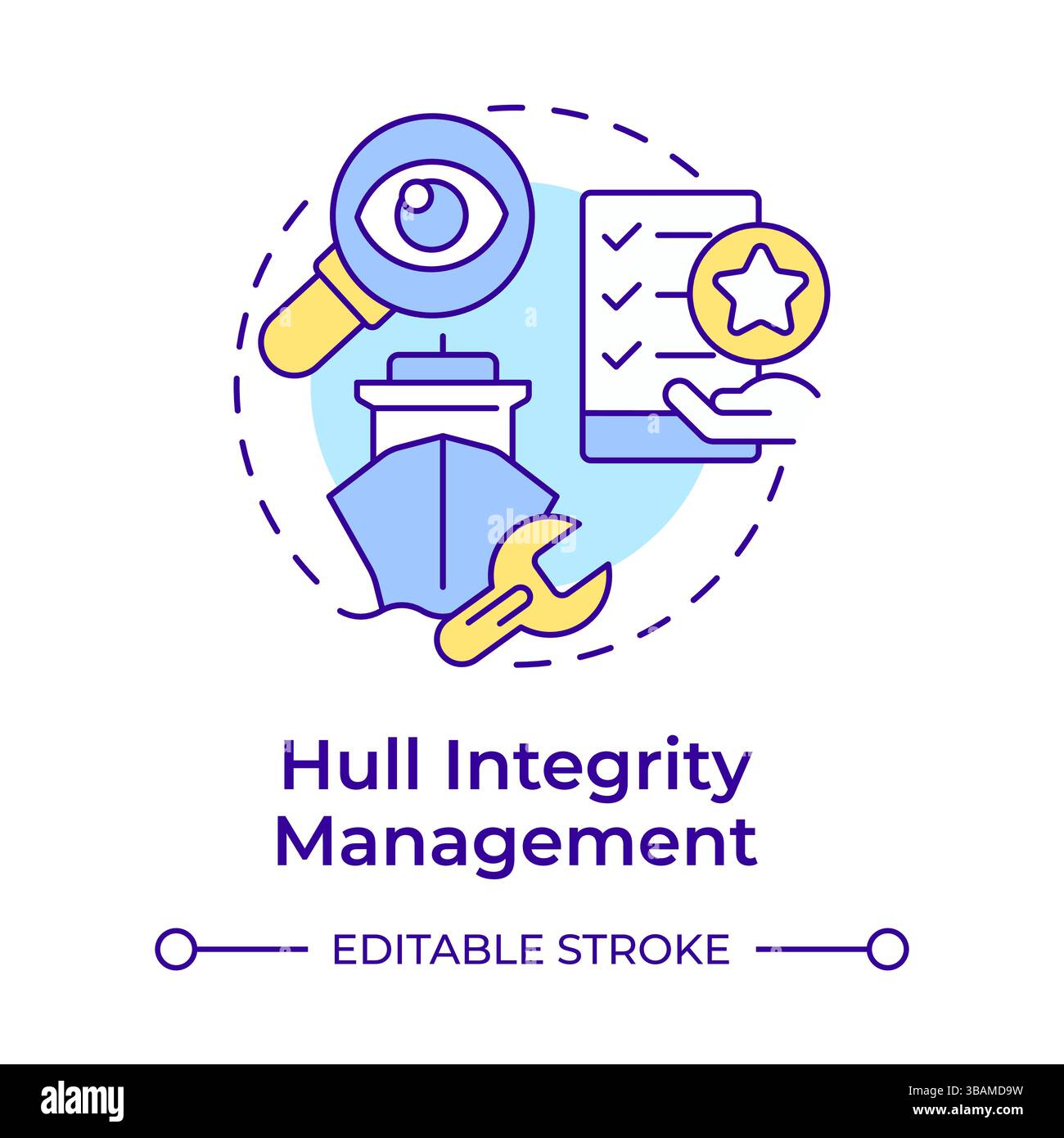 Hull integrity management multi color concept icon Stock Vector Image ...