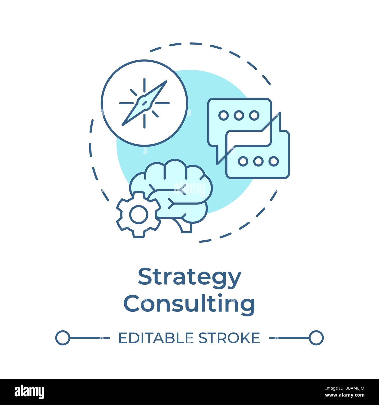 Strategy consulting soft blue concept icon Stock Vector
