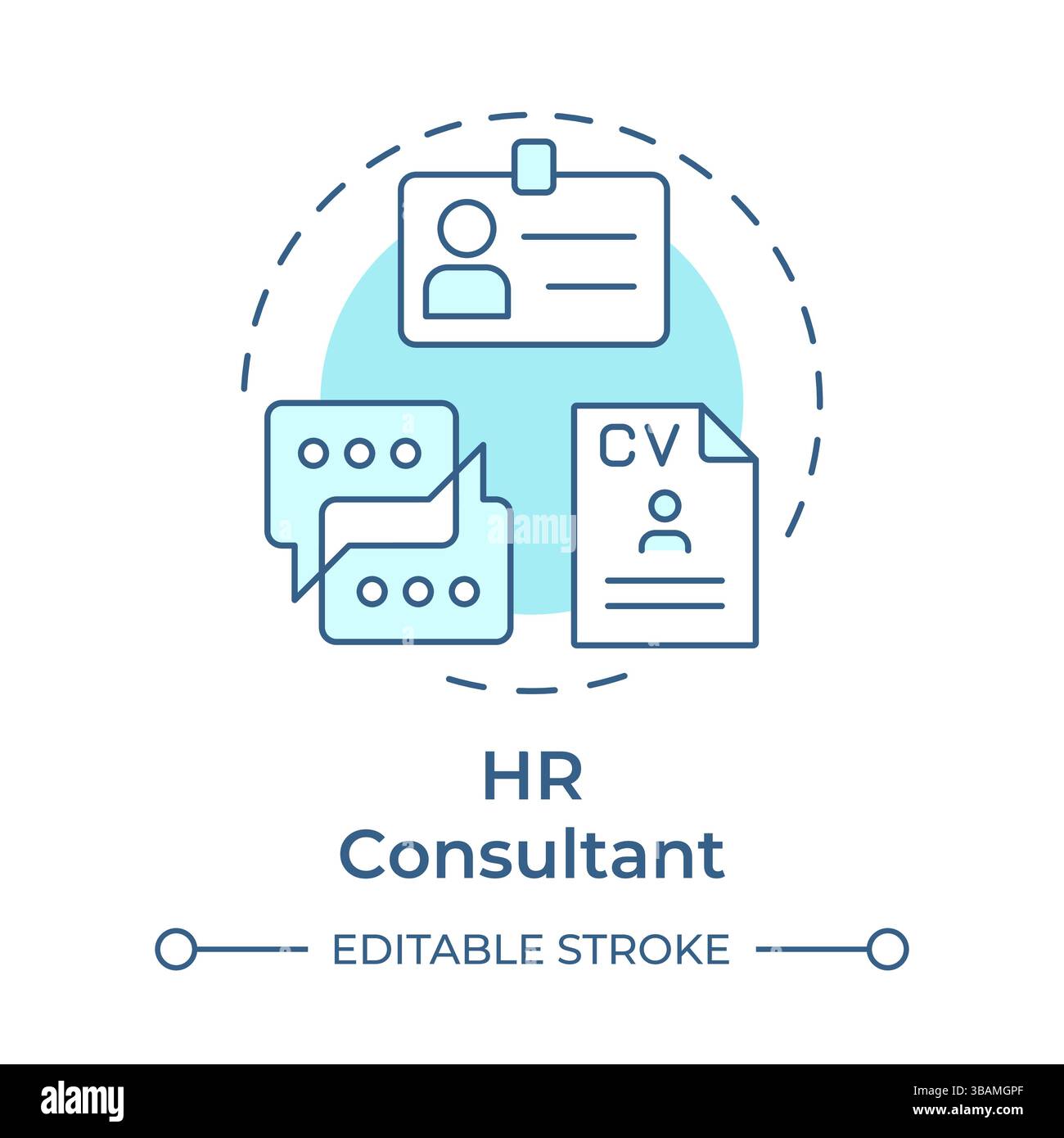 HR consultant soft blue concept icon Stock Vector