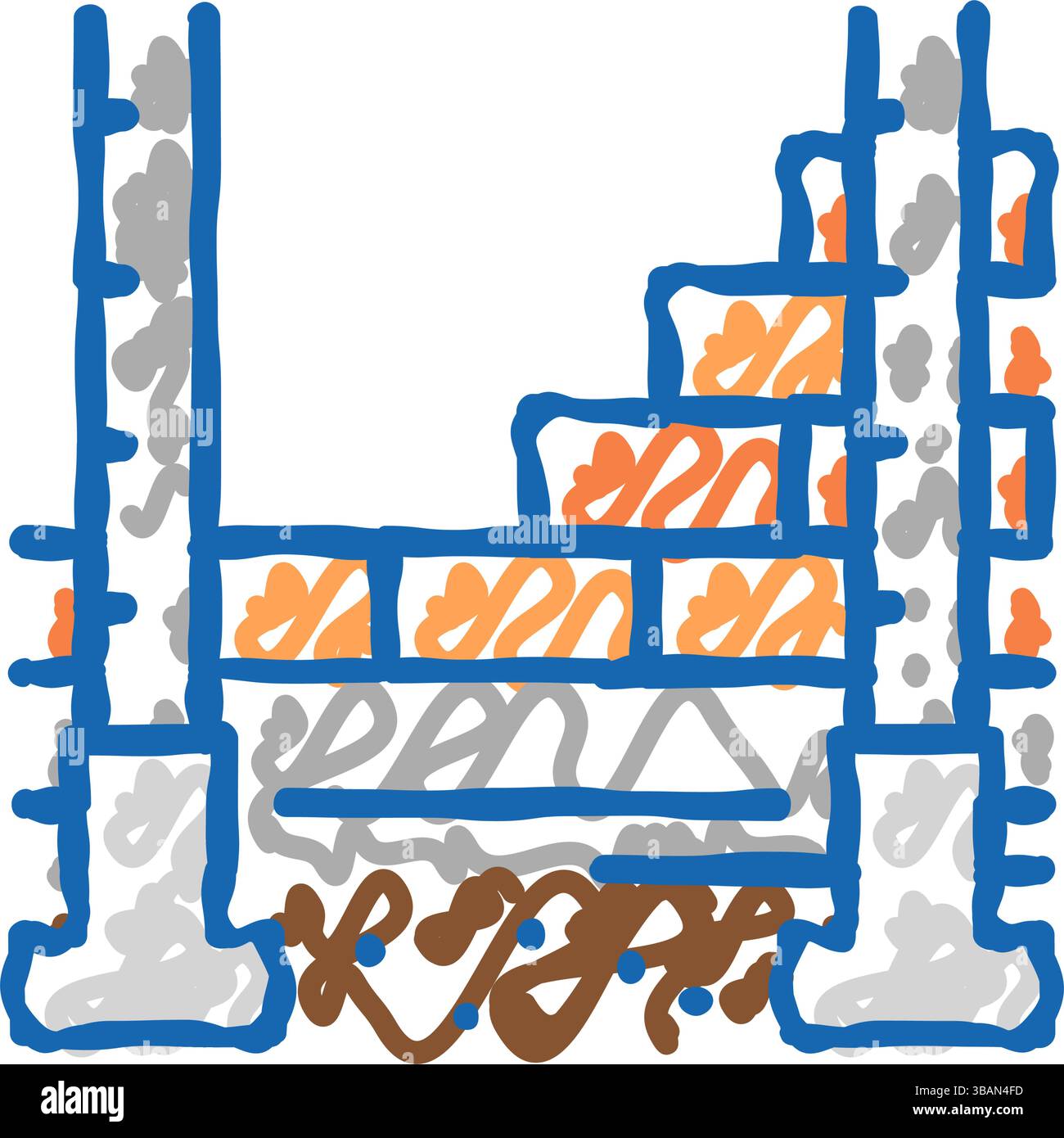 columns building structure icon doodle illustration Stock Vector Image ...