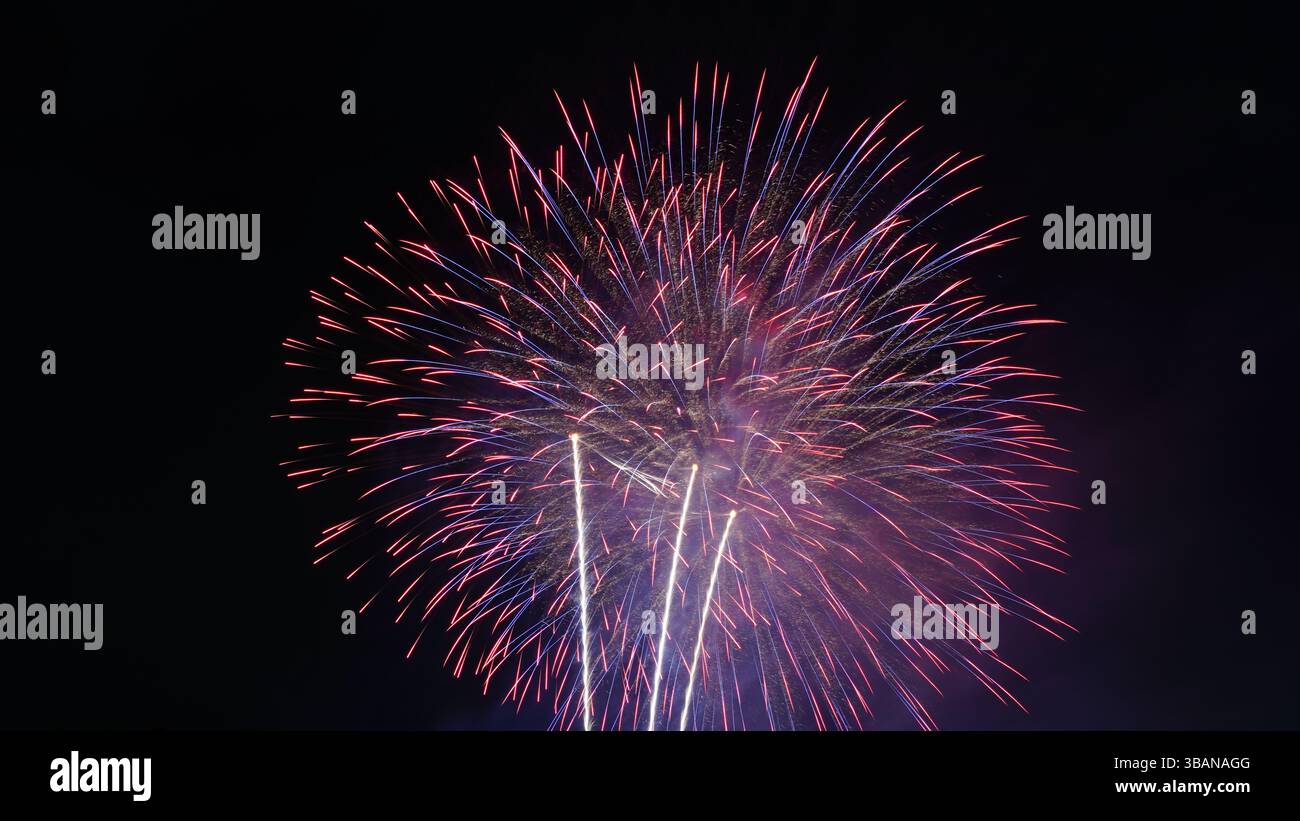 Explosive Beauty: Fireworks Lighting Up the Night Stock Photo