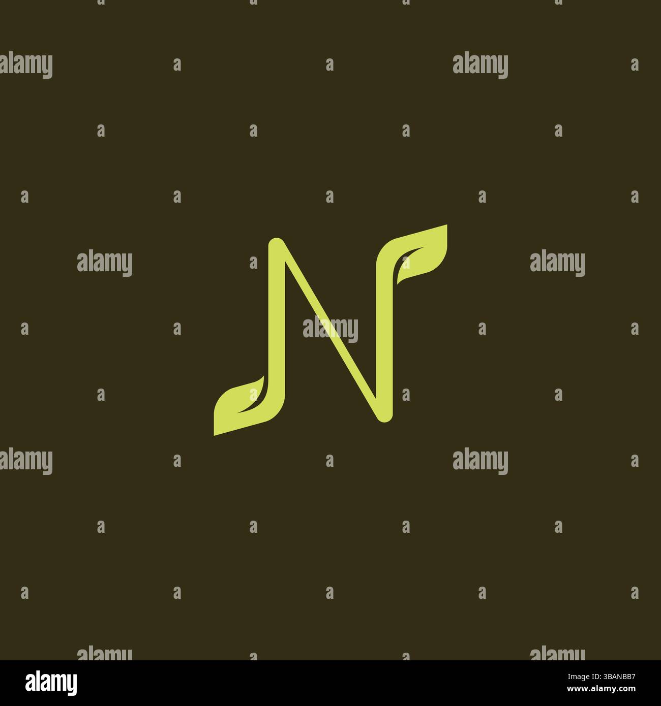 Letter N Leaf Logo Vector Illustration Stock Vector