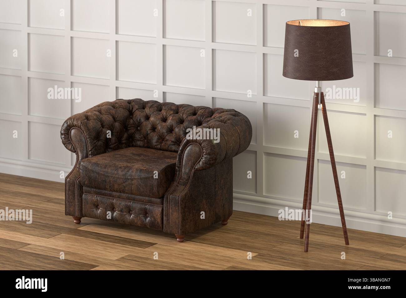 3d render armchair in modern interior Stock Photo - Alamy