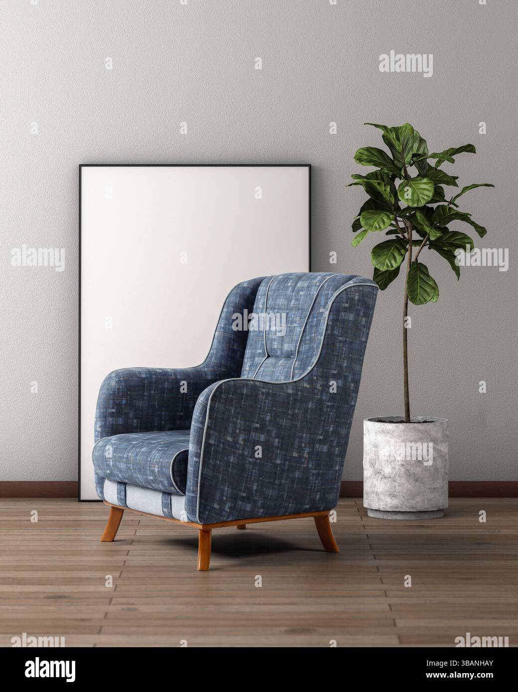 3d render armchair in modern interior Stock Photo - Alamy