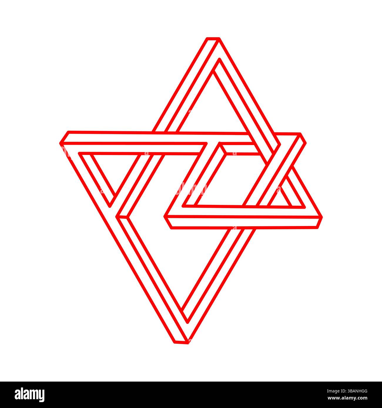 Forbidden Shape In Geometry Impossible shape. Sacred geometry figure. Logo. Optical illusion ...