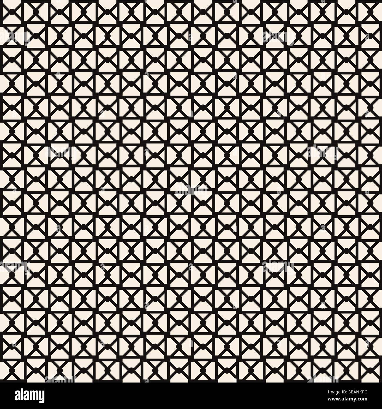 Interwined black vertical geometric lines seamless pattern on beige background. Repeating beige pattern. Stock Vector