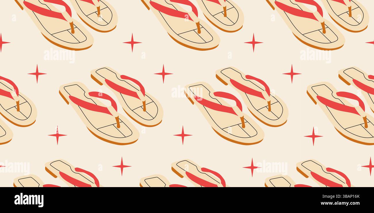 Seamless pattern with summer women's shoes Stock Vector