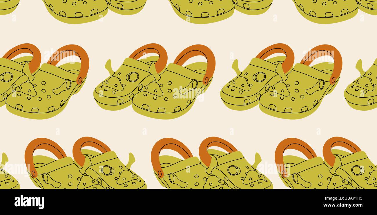 Seamless pattern with summer women's shoes Stock Vector