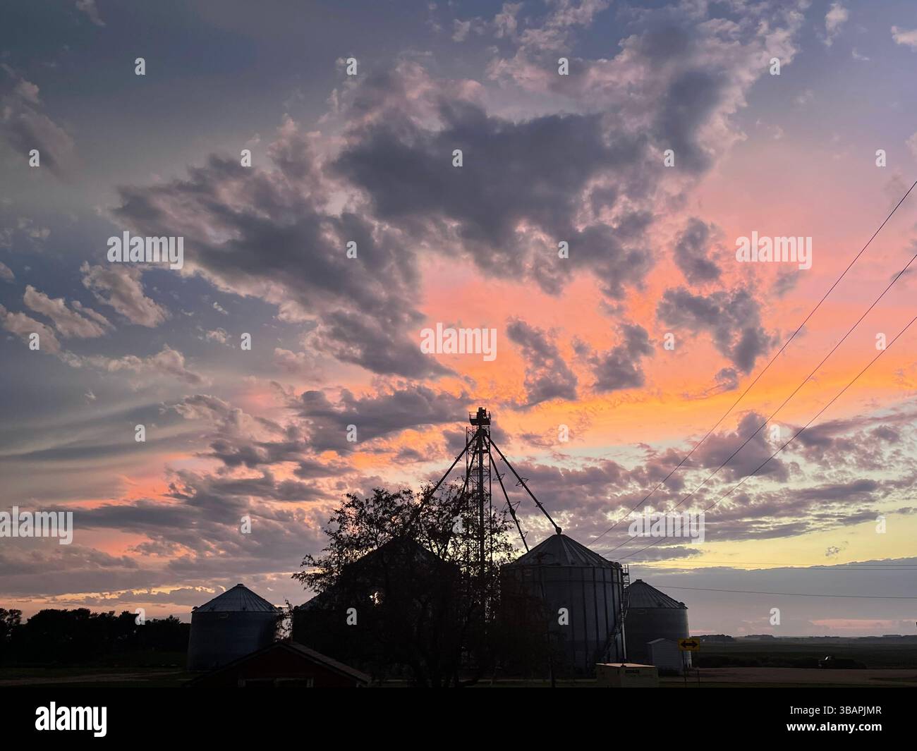 Rainbow colored sunset sky - Smartphone Captured Stock Image