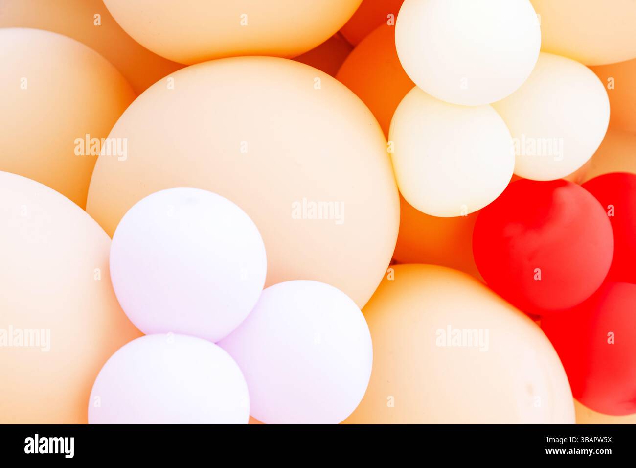 Background from colorful colored inflatable balls. Stock Photo