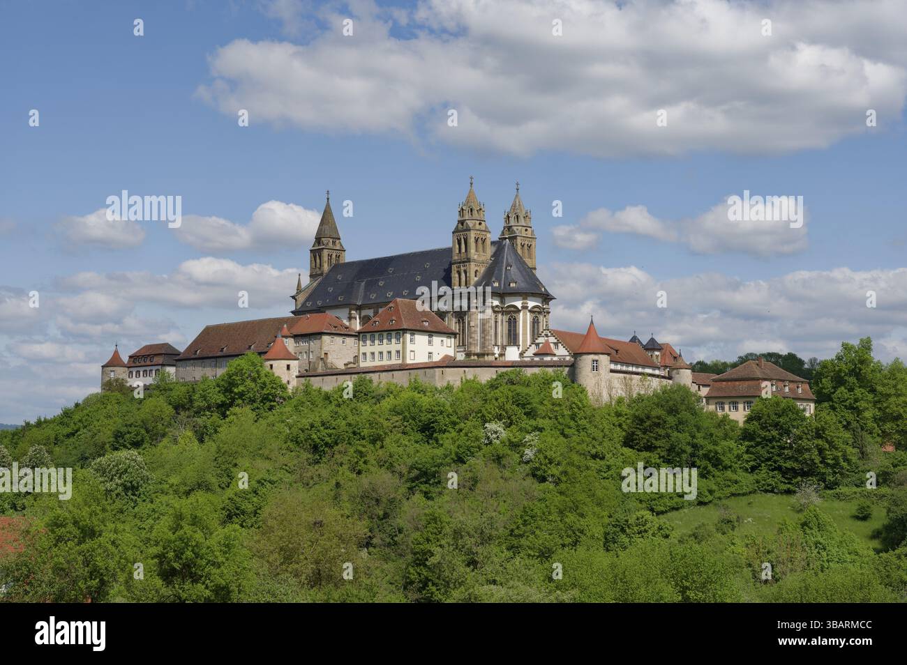 View of the Comburg, Benedictine monastery, Way of St James ...