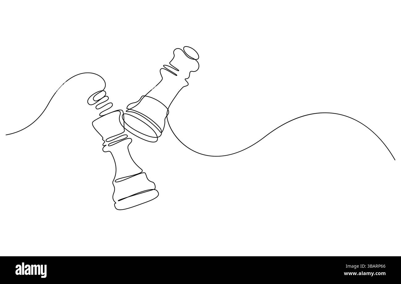 Continuous Line Drawing of Chess Icon. Hand Drawn Symbol Vector ...