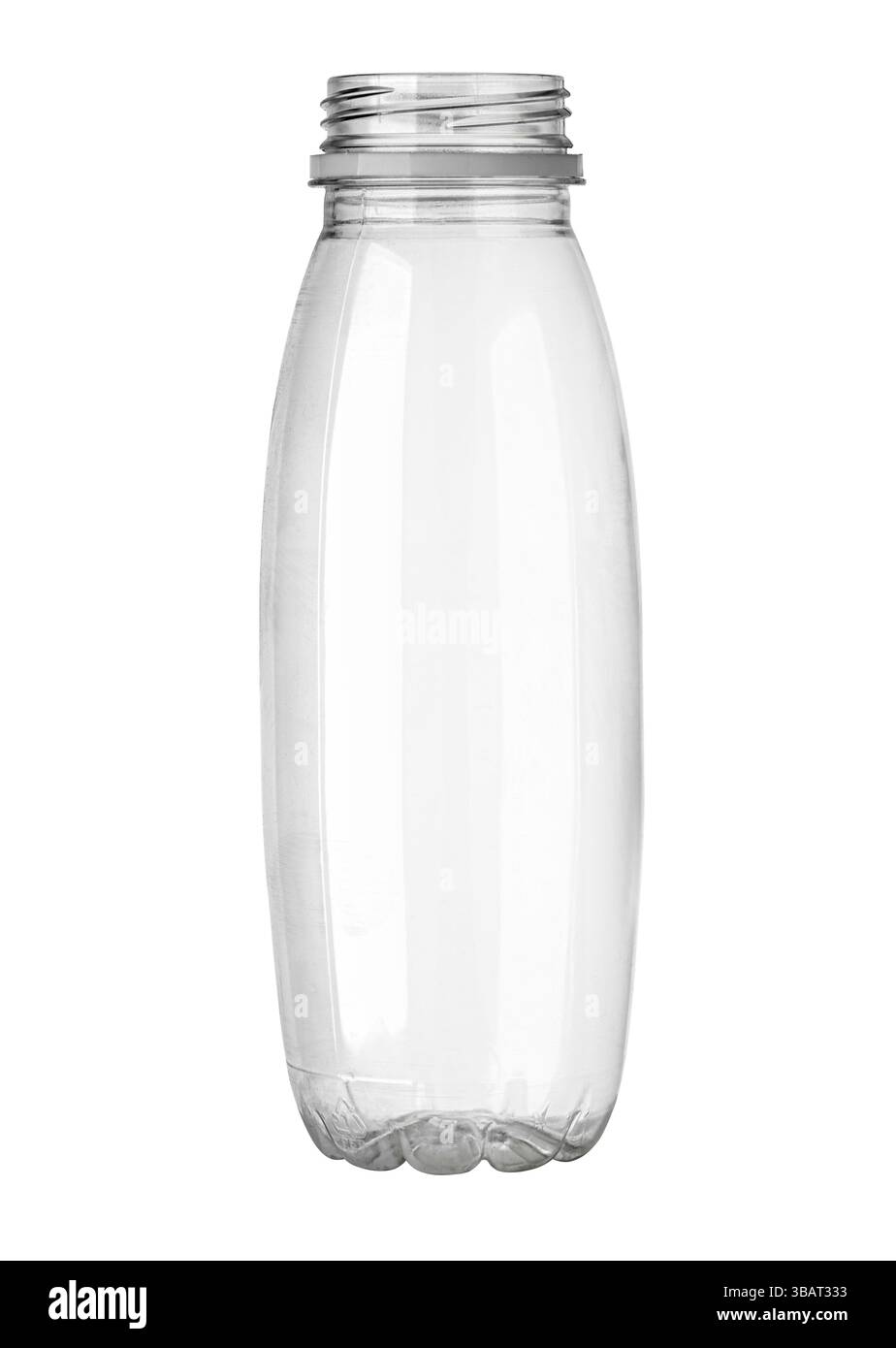 Empty transparent plastic bottle with screw cap, isolated on a white ...