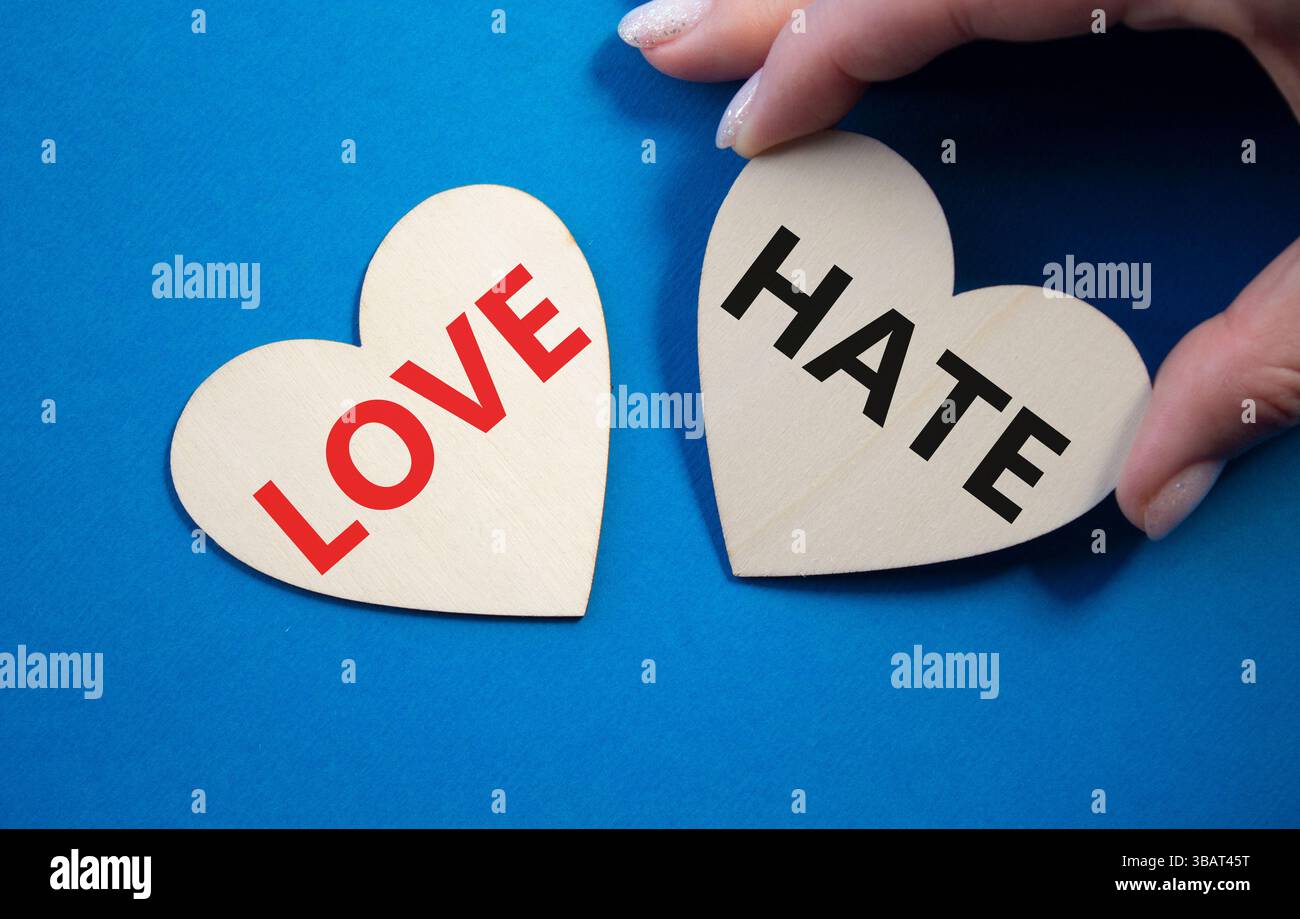 Hate love versus choice different hi-res stock photography and