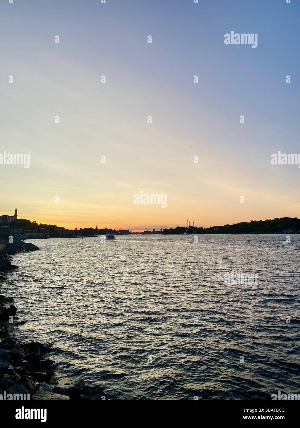 Stockholm Sunset on the Water - Smartphone Captured Stock Image