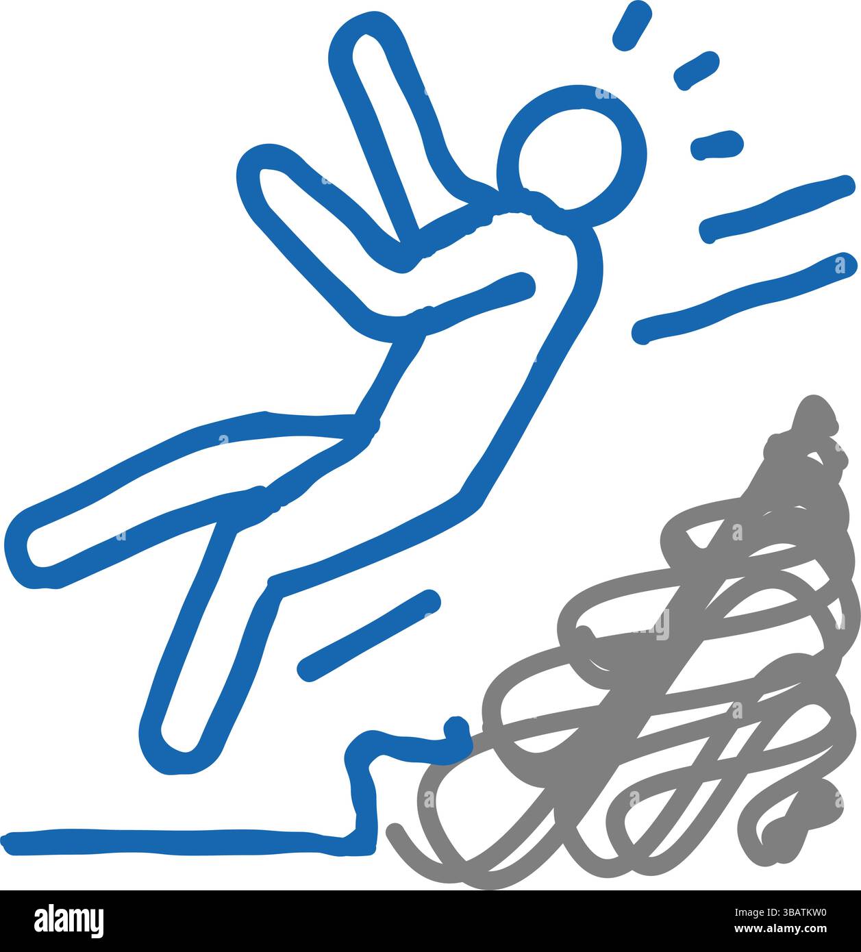 steps fall man accident icon doodle illustration Stock Vector Image ...