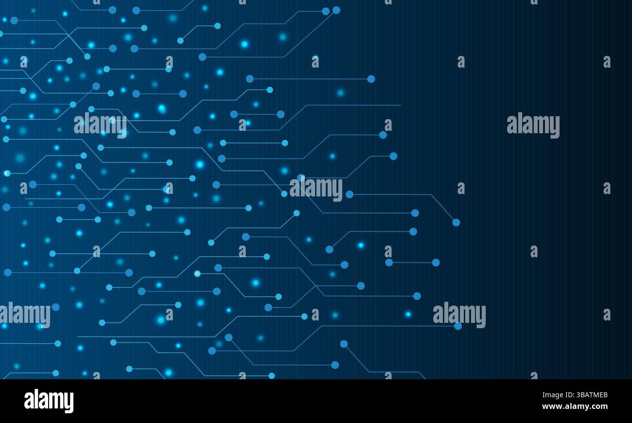 Vector abstract blue electronic circuit technology background Stock ...