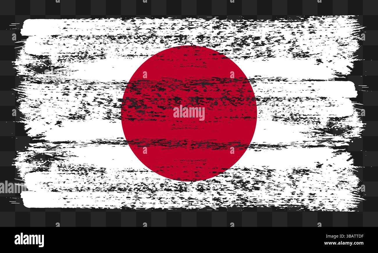 Vector Japan flag in grunge style on transparent background Stock ...