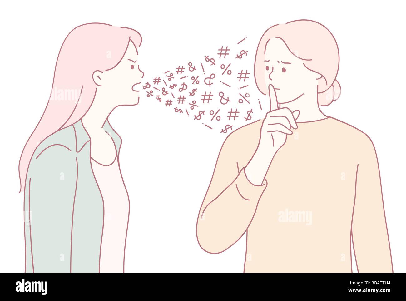 Talking One An illustration showing a conversation where one person is talking and ...