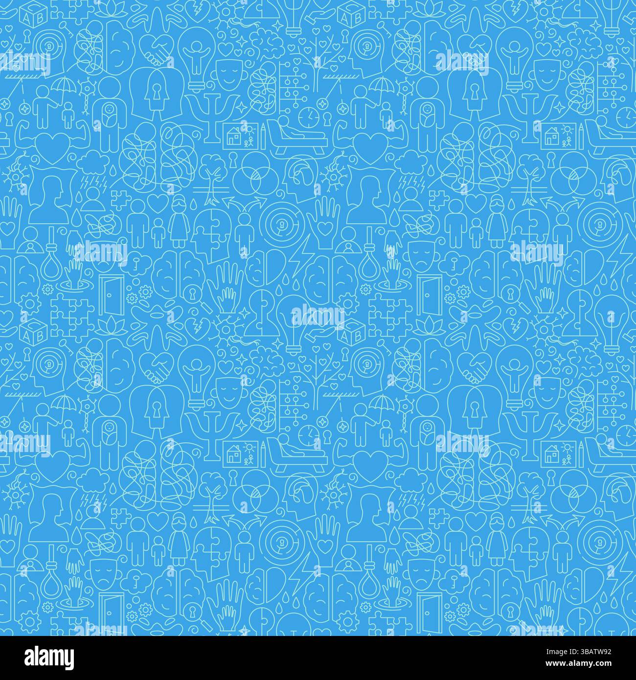 Psychology Line Seamless Pattern Stock Vector