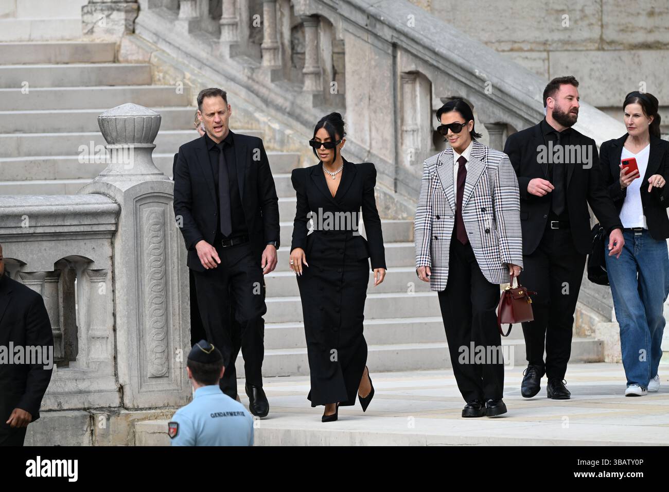 Paris, France. 13th May, 2025. Kim Kardashian and Kris Jenner leave the