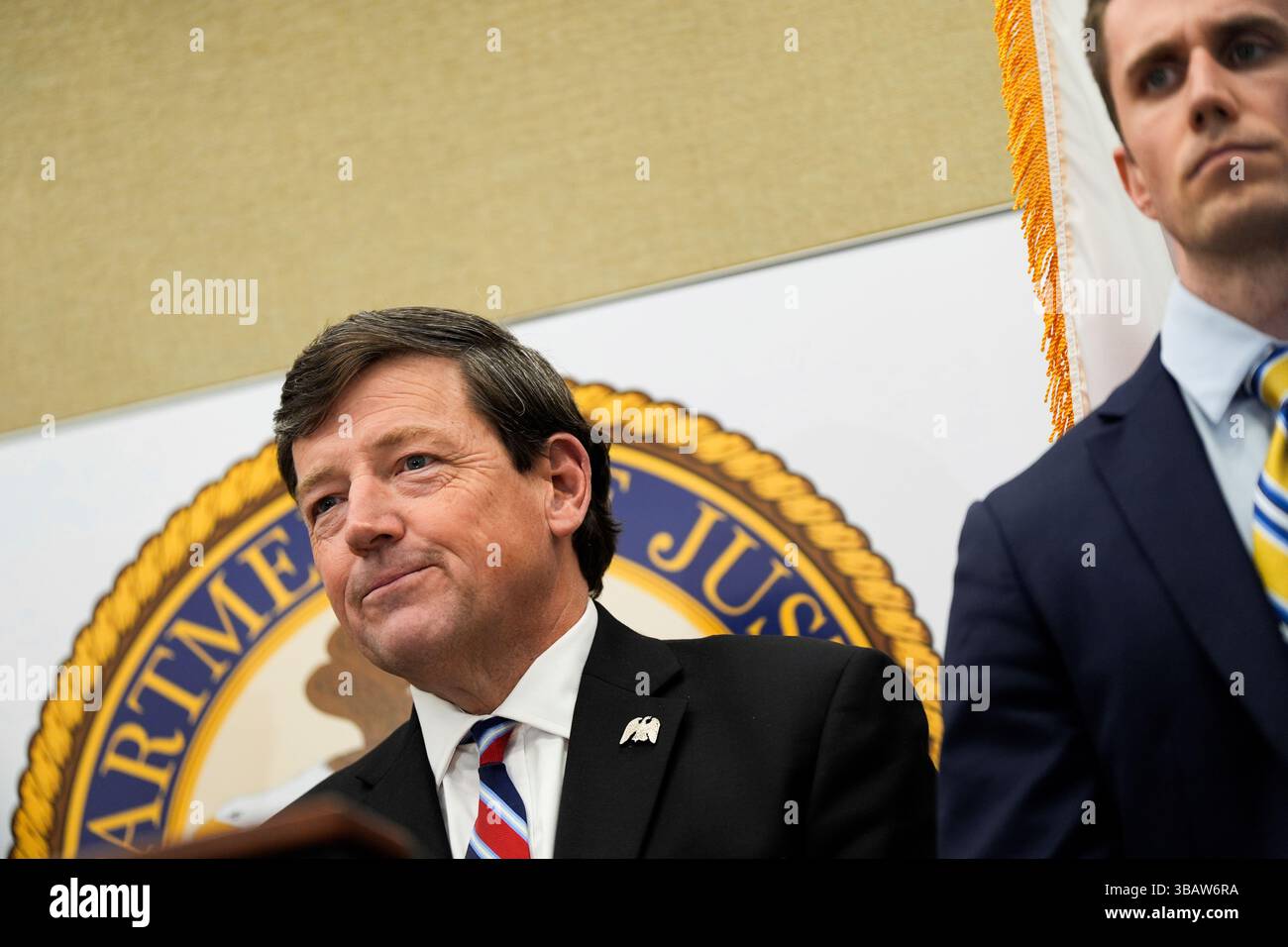 U.S. Attorney Edward R. Martin Jr. speaks at a news conference, Tuesday ...