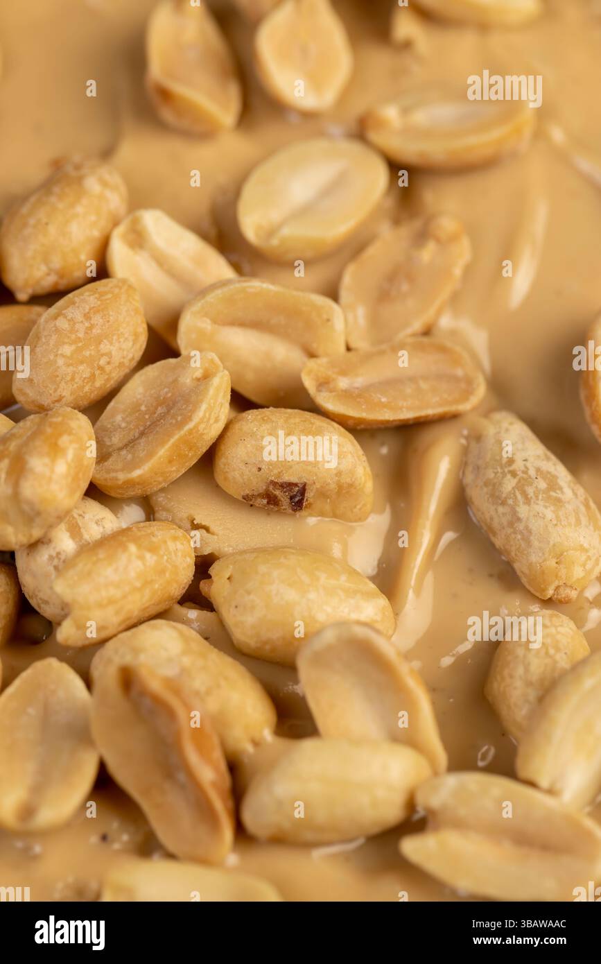 thin wheat bread with bran and soft peanut butter, peanut butter on a ...