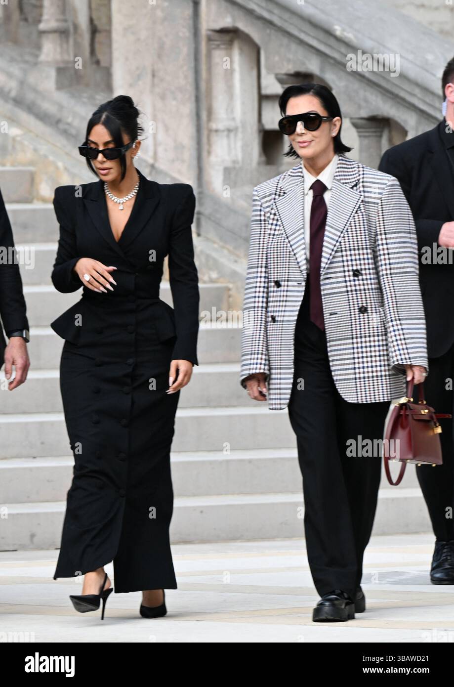 Paris, France. 13th May, 2025. Kim Kardashian and Kris Jenner leave the