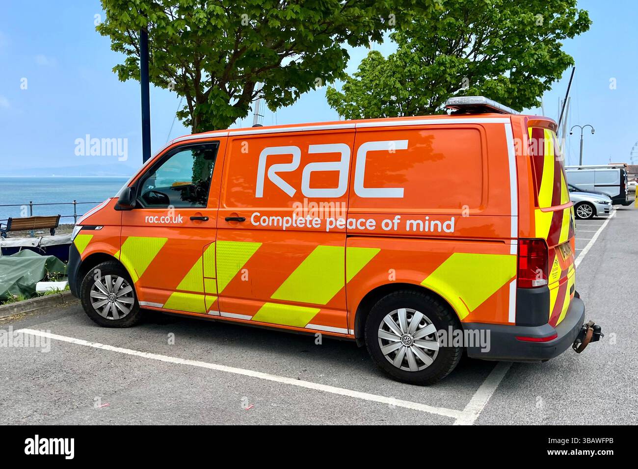 RAC Van parked in Mumbles. Swansea, Wales, United Kingdom. 2nd May 2025. - Smartphone Captured Stock Image