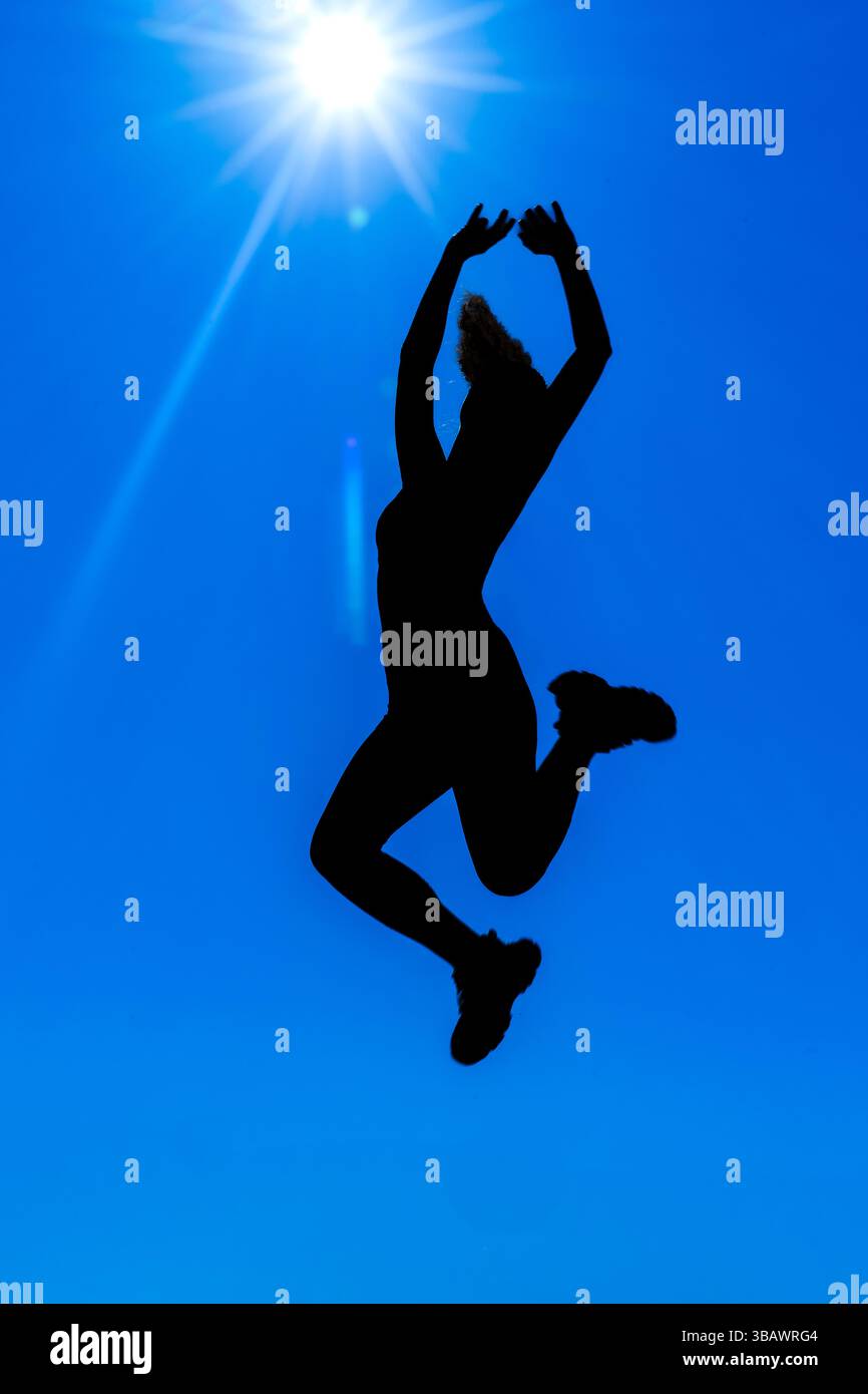 Woman joy silhouette hi-res stock photography and images - Alamy