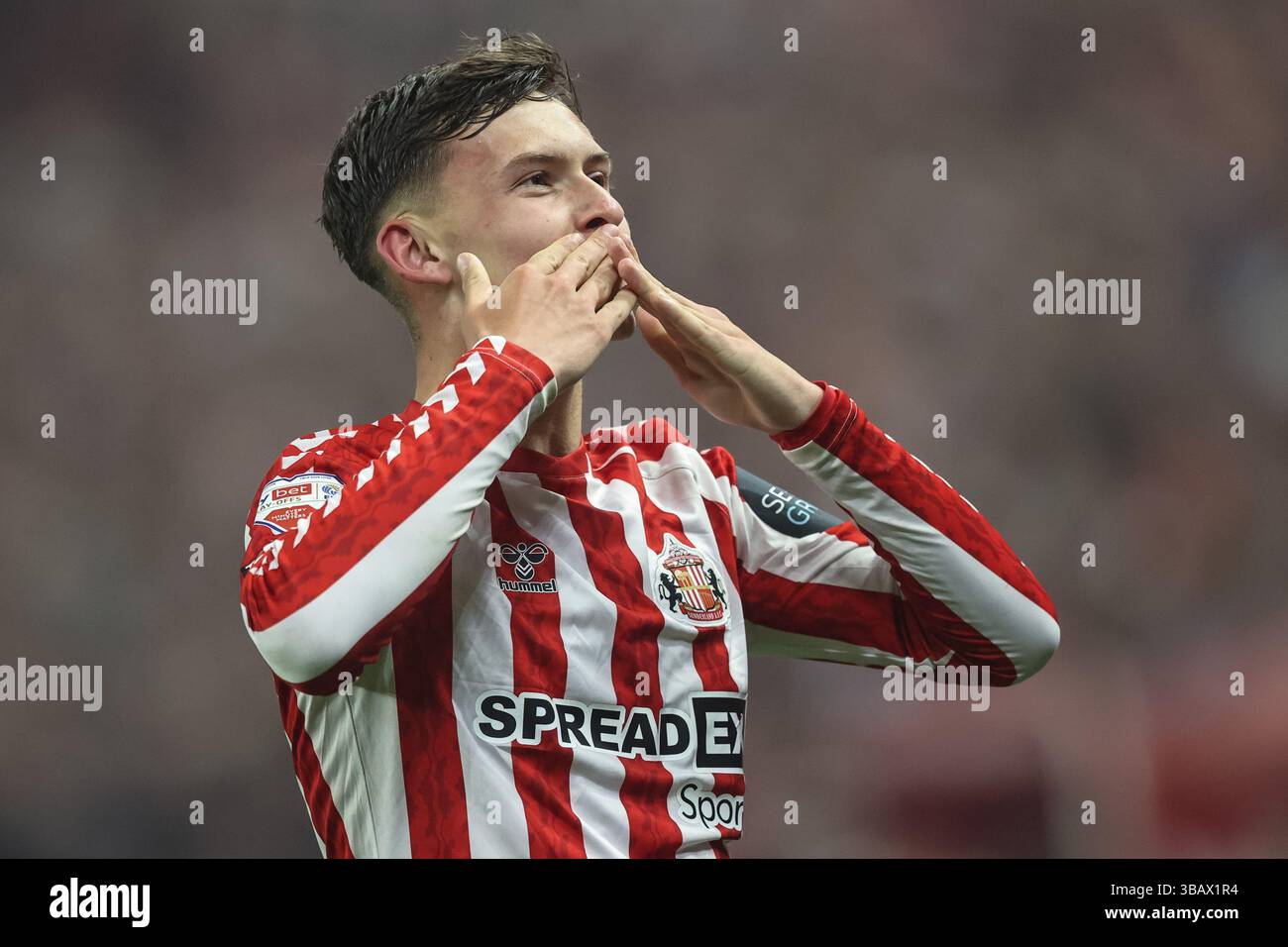Criss Rigg Sunderland, UK. 13th May, 2025. Chris Rigg of Sunderland celebrates the ...