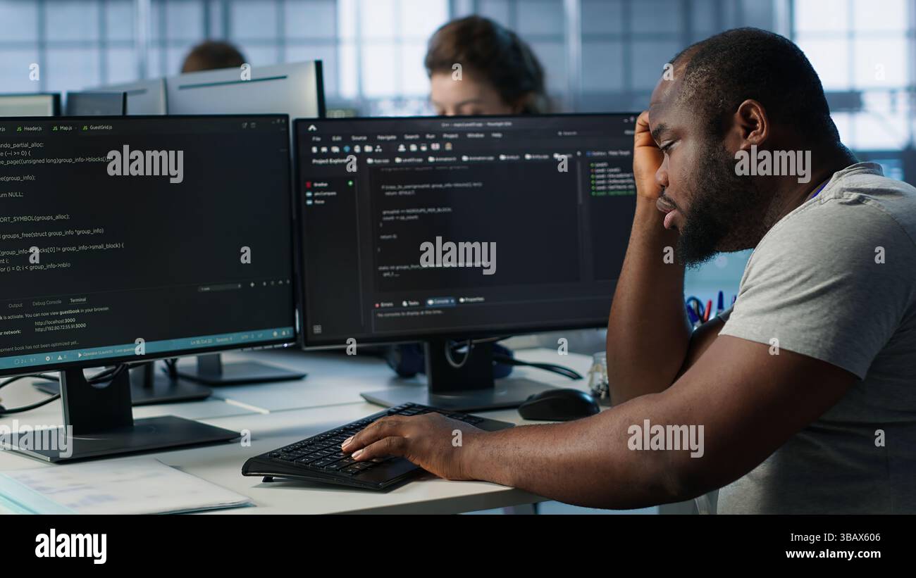 Exhausted server hub worker hi-res stock photography and images - Alamy