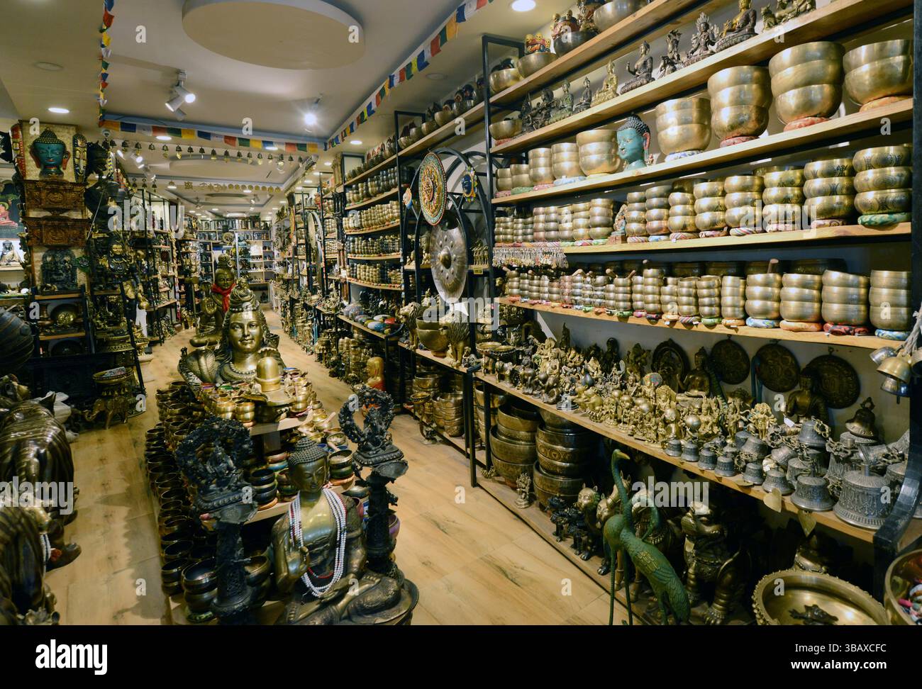 Traditional Tibetan Singing Bowls Displayed At A Souvenir Shop In The traditional-tibetan-singing-bowls-displayed-at-a-souvenir-shop-in-the