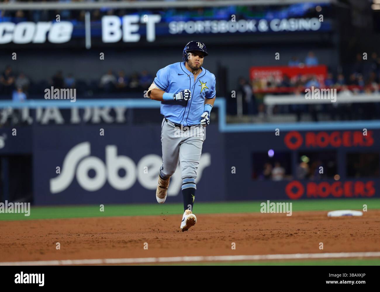 TORONTO, ON - MAY 13: Tampa Bay Rays first basemen Jonathan Aranda (62 ...