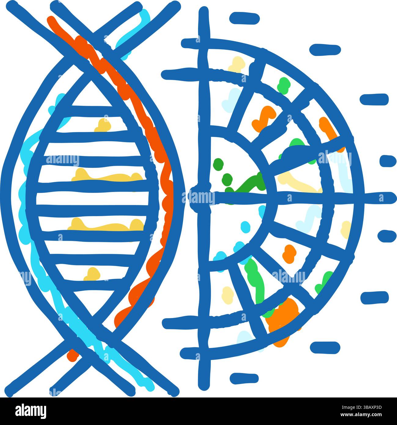 genetic code biochemistry icon doodle illustration Stock Vector Image ...