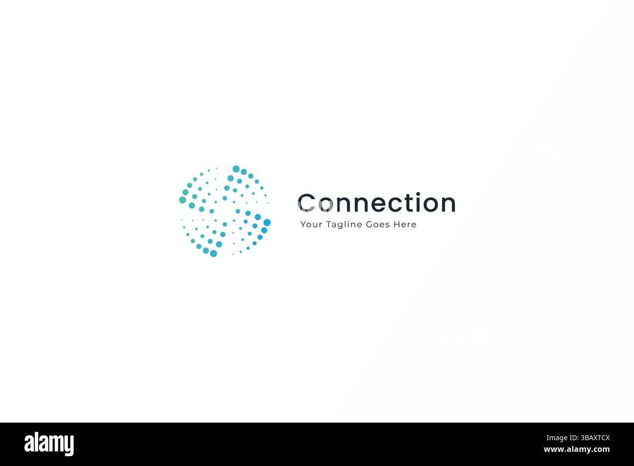 Connection Logo Network Technology Developer Business App Software with Swirl Dots Concept Stock Vector