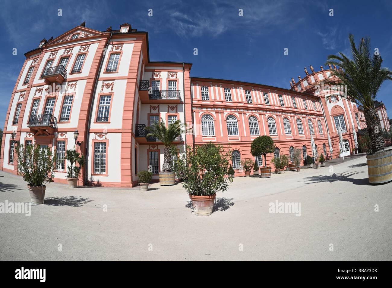 Biebrich Palace – a baroque three-winged residence built from 1734 by Prince Karl, designed by Friedrich Joachim Stengel. Stock Photo