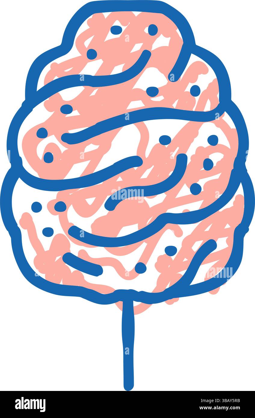 cotton candy carnival vintage show icon doodle illustration Stock ...