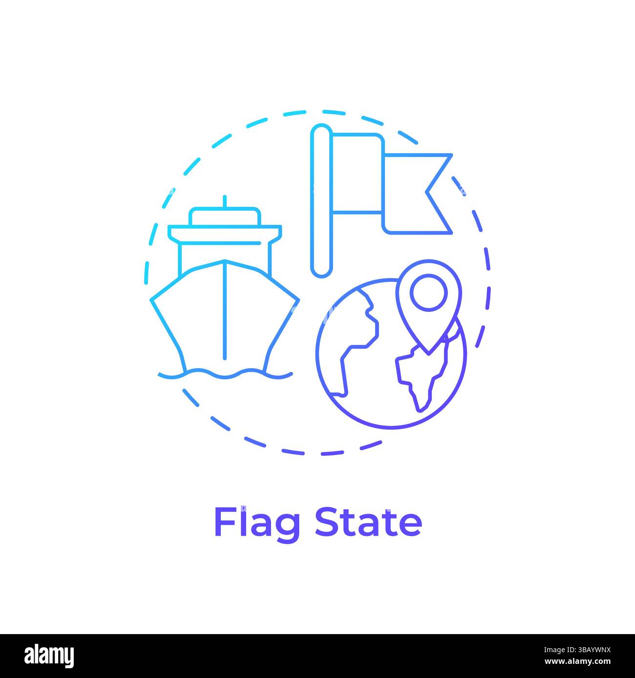Flag state blue gradient concept icon Stock Vector