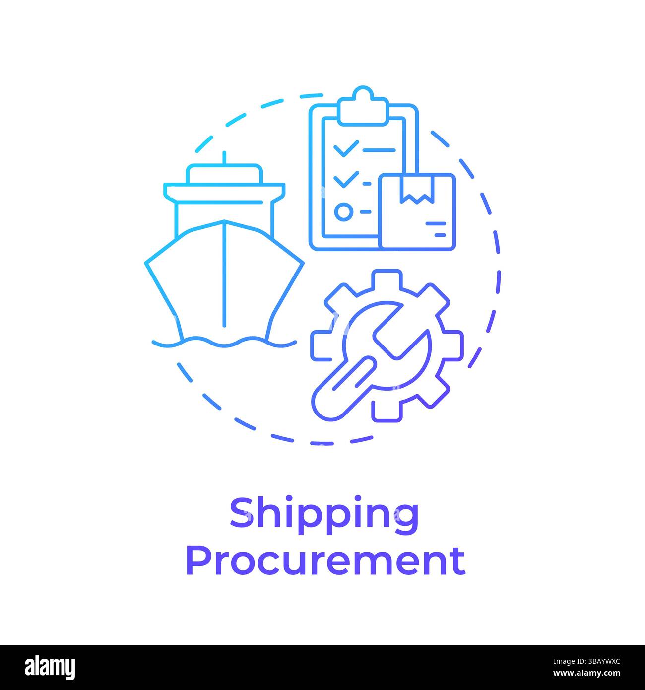 Shipping procurement blue gradient concept icon Stock Vector