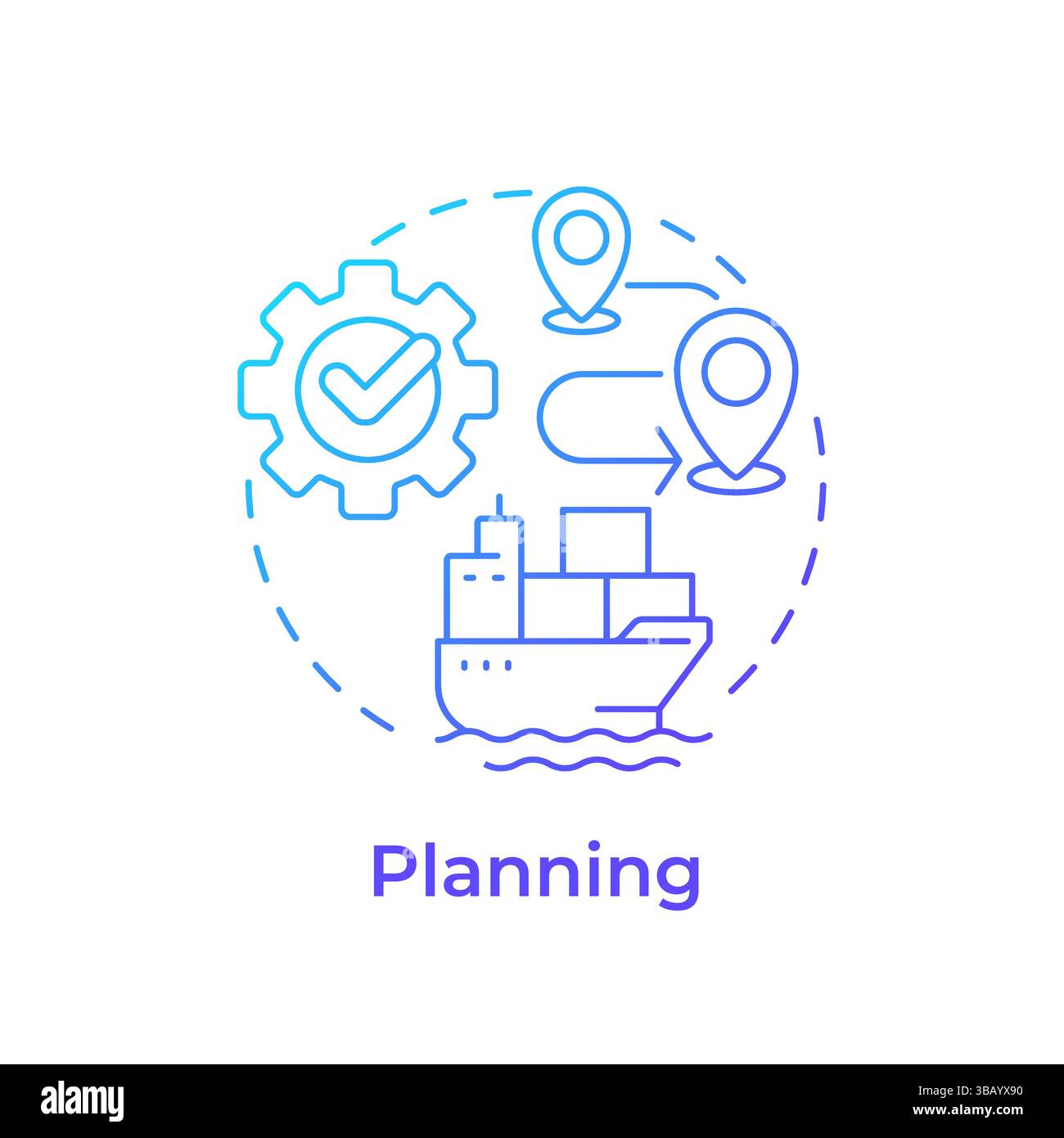 Planning blue gradient concept icon Stock Vector Image & Art - Alamy